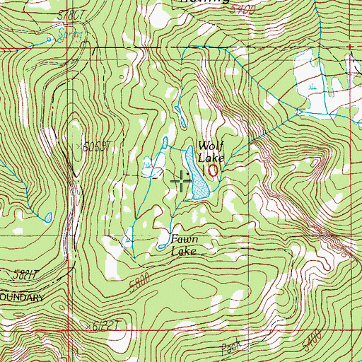 Topographic Map of Wolf Lake, OR