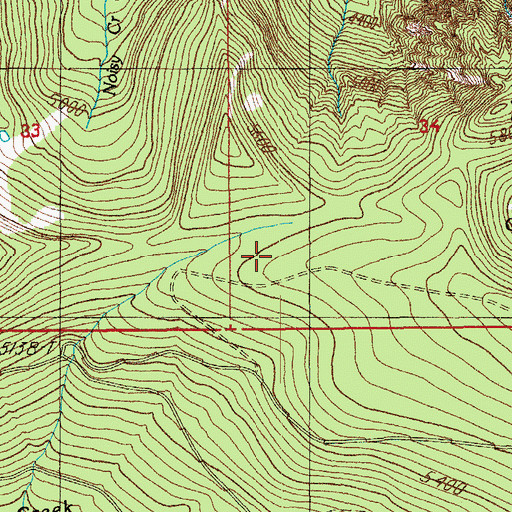 Topographic Map of Wolf Mountain Trail, OR
