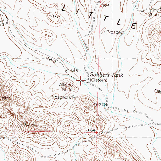 Topographic Map of Soldiers Tank, AZ