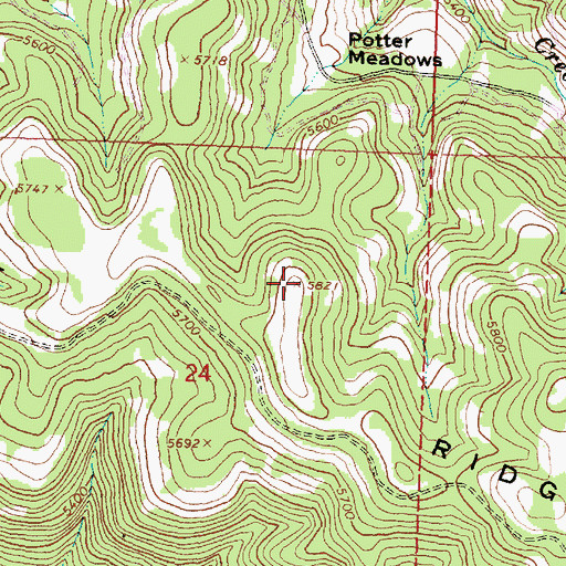 Topographic Map of Wolf Ridge, OR