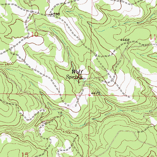 Topographic Map of Wolf Spring, OR