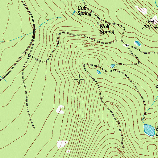 Topographic Map of Wolf Spring Trail, OR