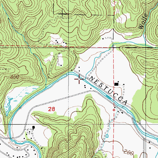 Topographic Map of Wolfe Creek, OR