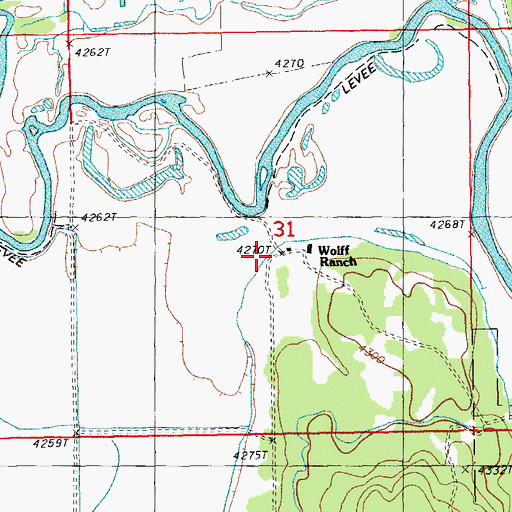 Topographic Map of Wolff Ranch, OR
