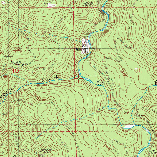 Topographic Map of Wolverine Creek, OR