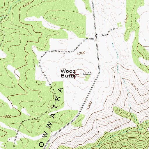 Topographic Map of Wood Butte, OR