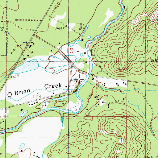 Topographic Map of Wood Creek, OR