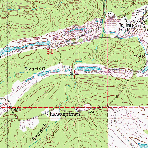 Topographic Map of Burnt Bridge Branch, AL