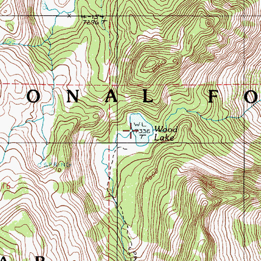 Topographic Map of Wood Lake, OR
