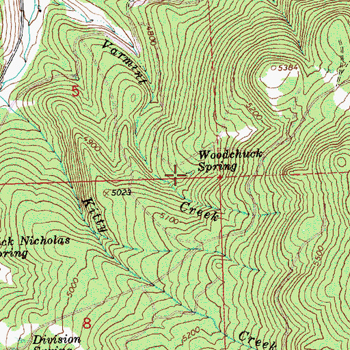 Topographic Map of Woodchuck Spring, OR