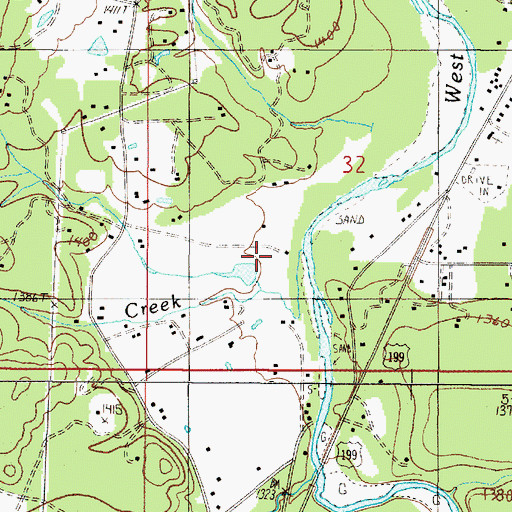 Topographic Map of Woodcock Creek, OR