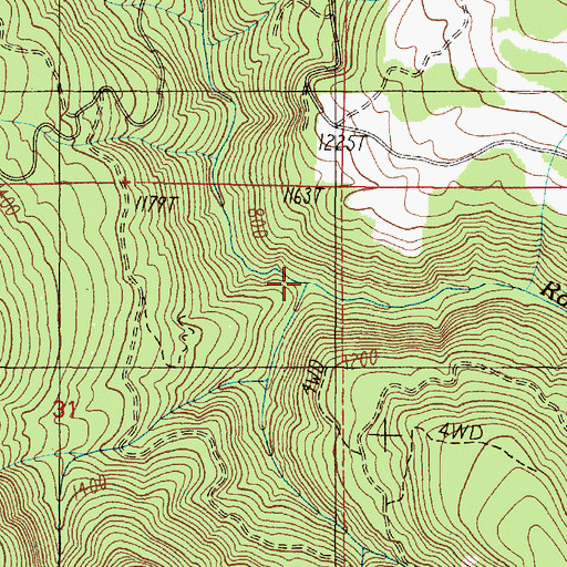 Topographic Map of Shields Creek, OR