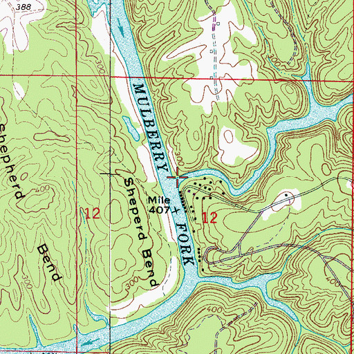 Topographic Map of Burnt Cane Creek, AL