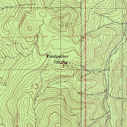 Topographic Map of Woodpecker Spring, OR