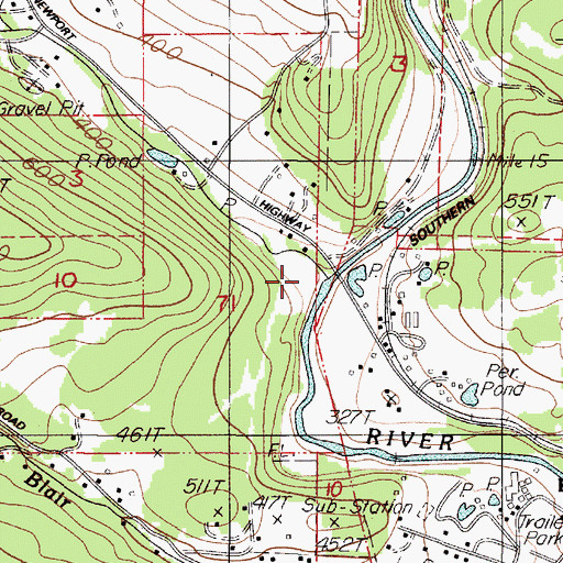 Topographic Map of Woods Creek, OR