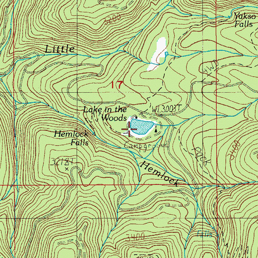 Topographic Map of Lake in the Woods, OR
