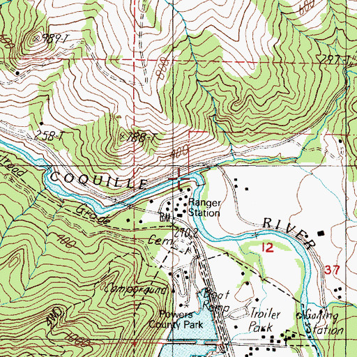 Topographic Map of Woodward Creek, OR