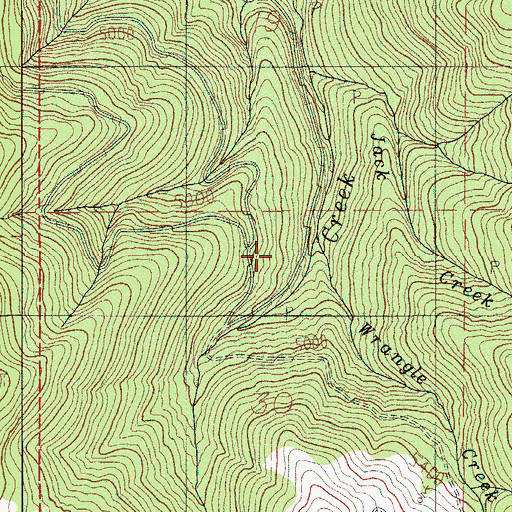 Topographic Map of Wrangle Creek, OR