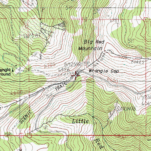 Topographic Map of Wrangle Gap, OR