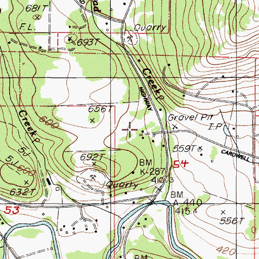 Topographic Map of Wren Guard Station, OR