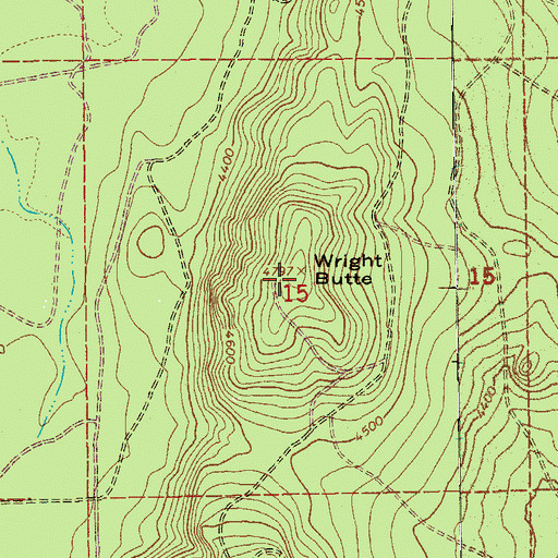 Topographic Map of Wright Butte, OR