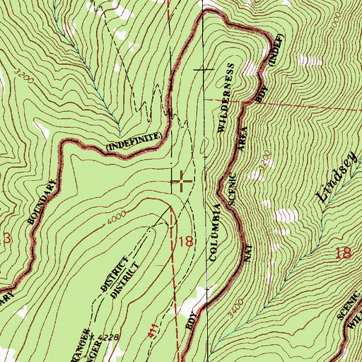 Topographic Map of Wyeth Trail, OR