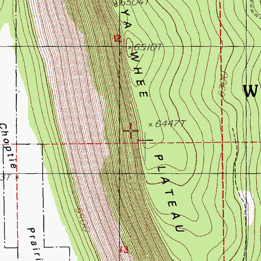 Topographic Map of Ya Whee Plateau Rim, OR