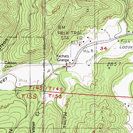 Topographic Map of Yachats Grange, OR