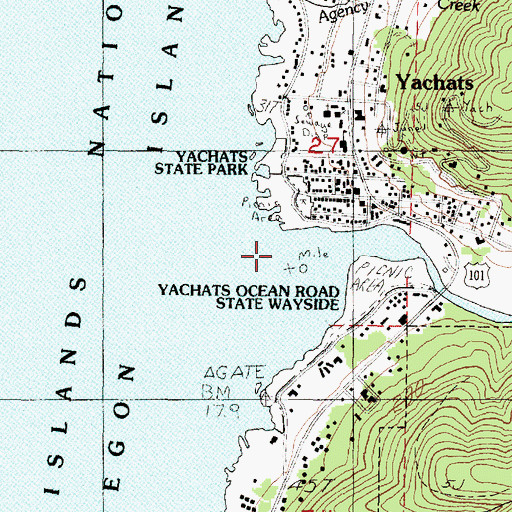 Topographic Map of Yachats River, OR