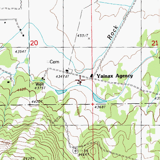 Topographic Map of Yainax Agency, OR
