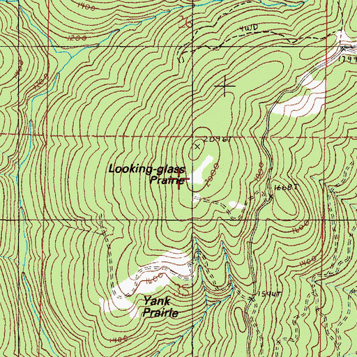 Topographic Map of Yank Prairie, OR