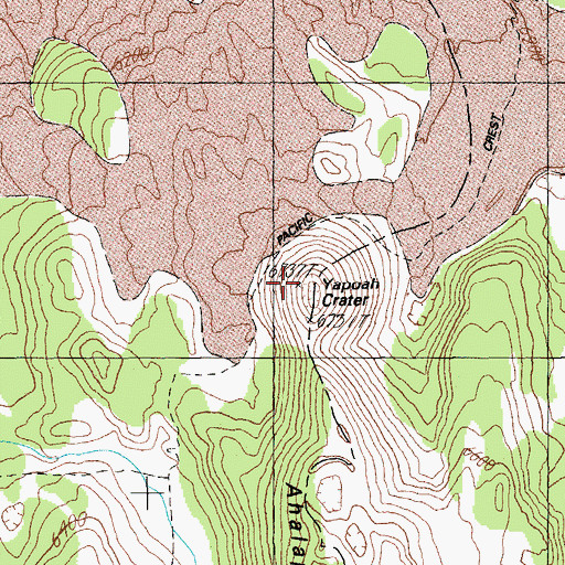 Topographic Map of Yapoah Crater, OR