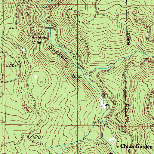 Topographic Map of Yeager Creek, OR