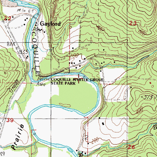 Topographic Map of Yellow Creek, OR