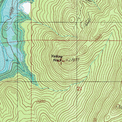 Topographic Map of Yellow Rock, OR
