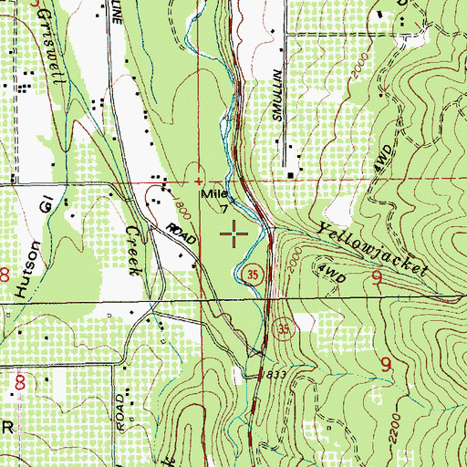Topographic Map of Yellowjacket Creek, OR