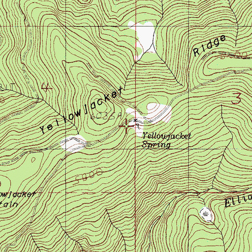 Topographic Map of Yellowjacket Spring, OR