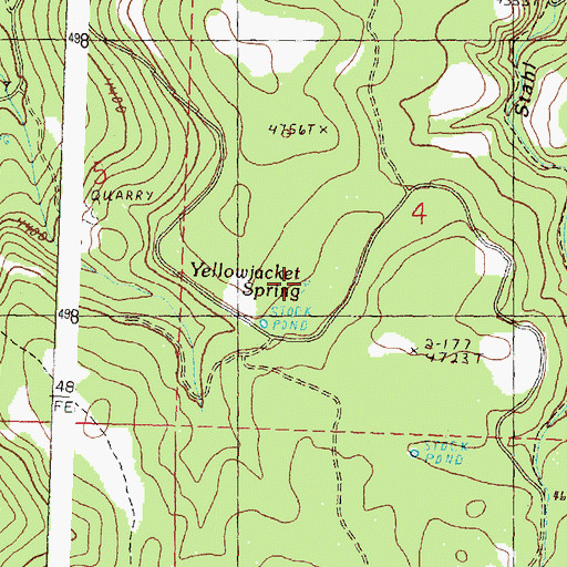 Topographic Map of Yellowjacket Spring, OR