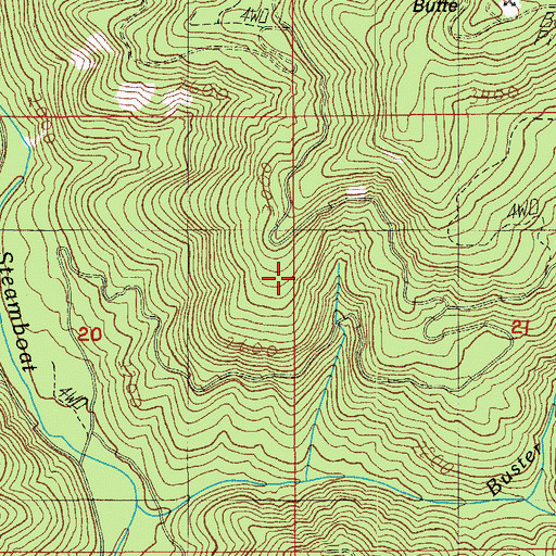 Topographic Map of Yellowjacket Trail, OR