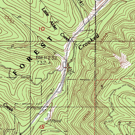 Topographic Map of Yew Creek, OR