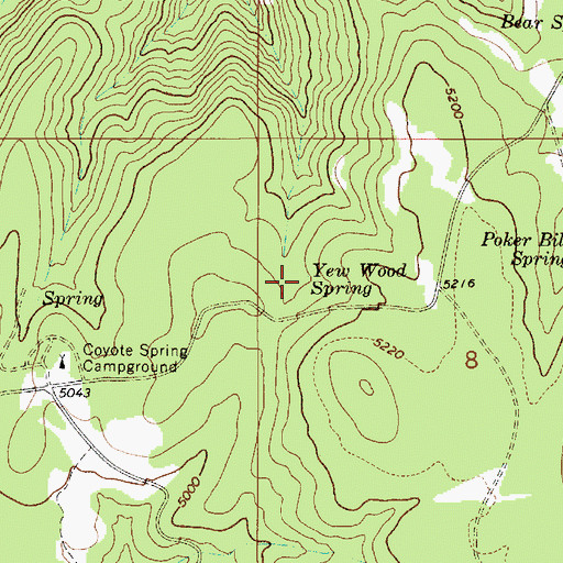 Topographic Map of Yew Wood Spring, OR