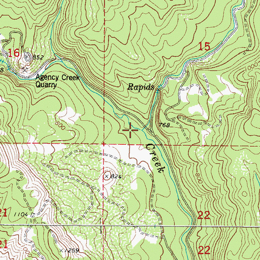 Topographic Map of Yoncalla Creek, OR