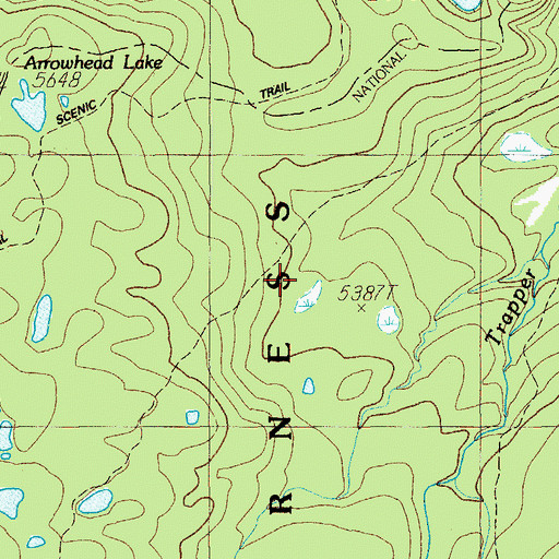 Topographic Map of Yoran Lake Trail, OR