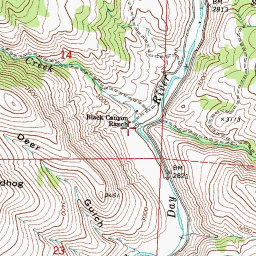 Topographic Map of Youngs Creek, OR
