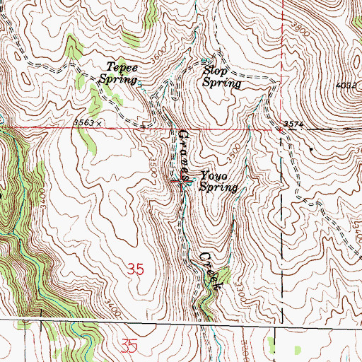 Topographic Map of Yoyo Spring, OR