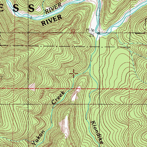 Topographic Map of Yukon Creek, OR