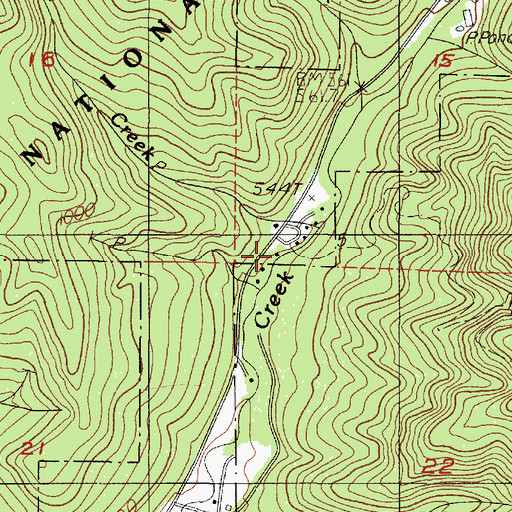 Topographic Map of Zahn Creek, OR
