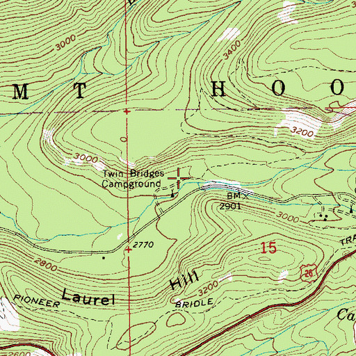 Topographic Map of Zigzag Canyon, OR