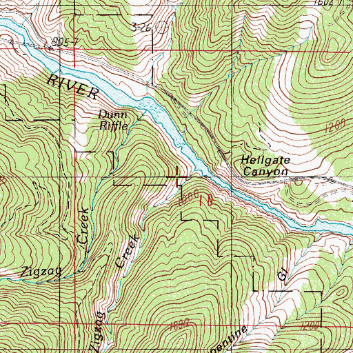 Topographic Map of Zigzag Creek, OR