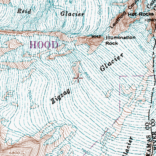 Topographic Map of Zigzag Glacier, OR